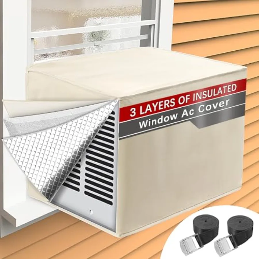 

Air Conditioner Covers for Outside for Winter Insulation, 27.5" W x 22.5" D x 18.5" H, Waterproof and Windfroof Window AC Cover