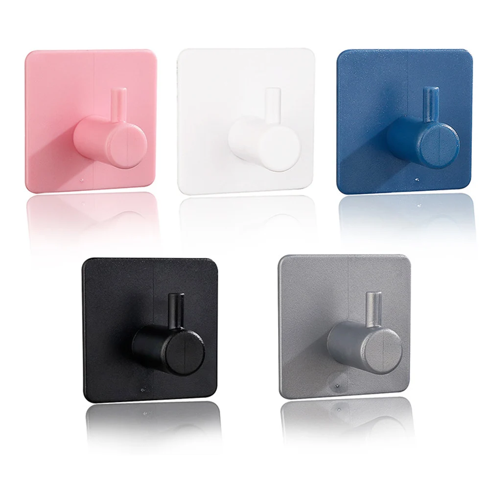 Perchero de pared autoadhesivo de plástico, soporte para llaves, ganchos para ropa, toallas, baños, perchas de cocina, Hardware para el hogar