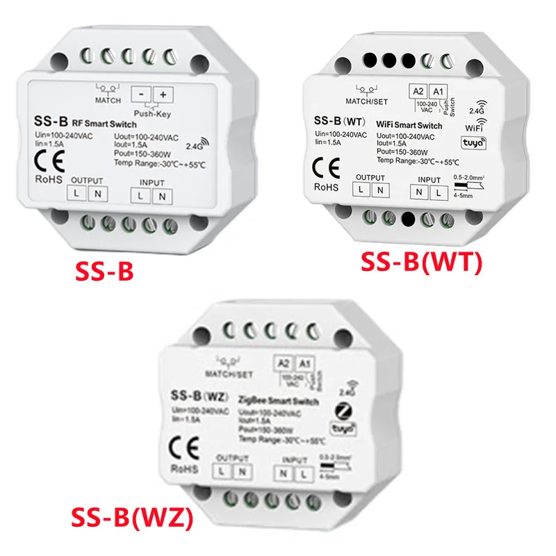 Triac Light Switch SS-B 220V 110V 1.5A 150-360W 2.4G RF Wireless Remote Touch ON/OFF Smart LED Light Switchfd For LED Bulb Lamp