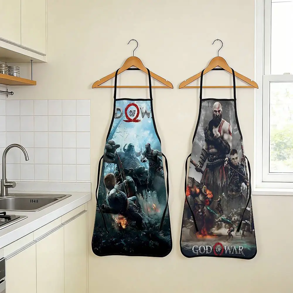 

Role Playing Games G-God Of War 1pc Cartoon Apron, Non-Stretch Fabric, Woven, Tie Back Detail, Loose Fit, All-Season Kitchen