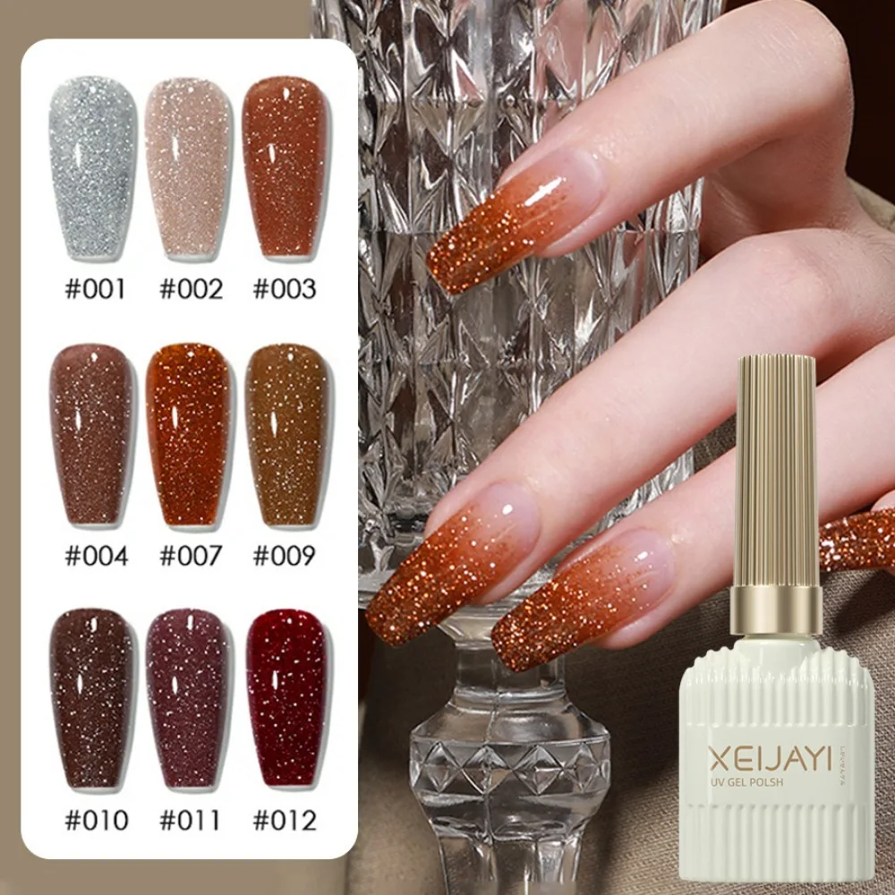 Xeijayi 15Ml Retro Gebroken Diamant Gel Nagellak Gellak Met Sparkles Uv Weken Semi-Permanente Nagellak Manicure Producten