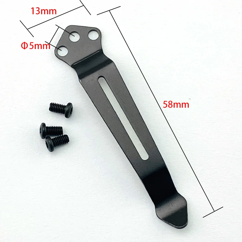 30 Patterns Knife Make Accessories 420 Stainless Steel Pocket Clip Back Clamps With M2.5 Thread Screws Folding Knives DIY Parts