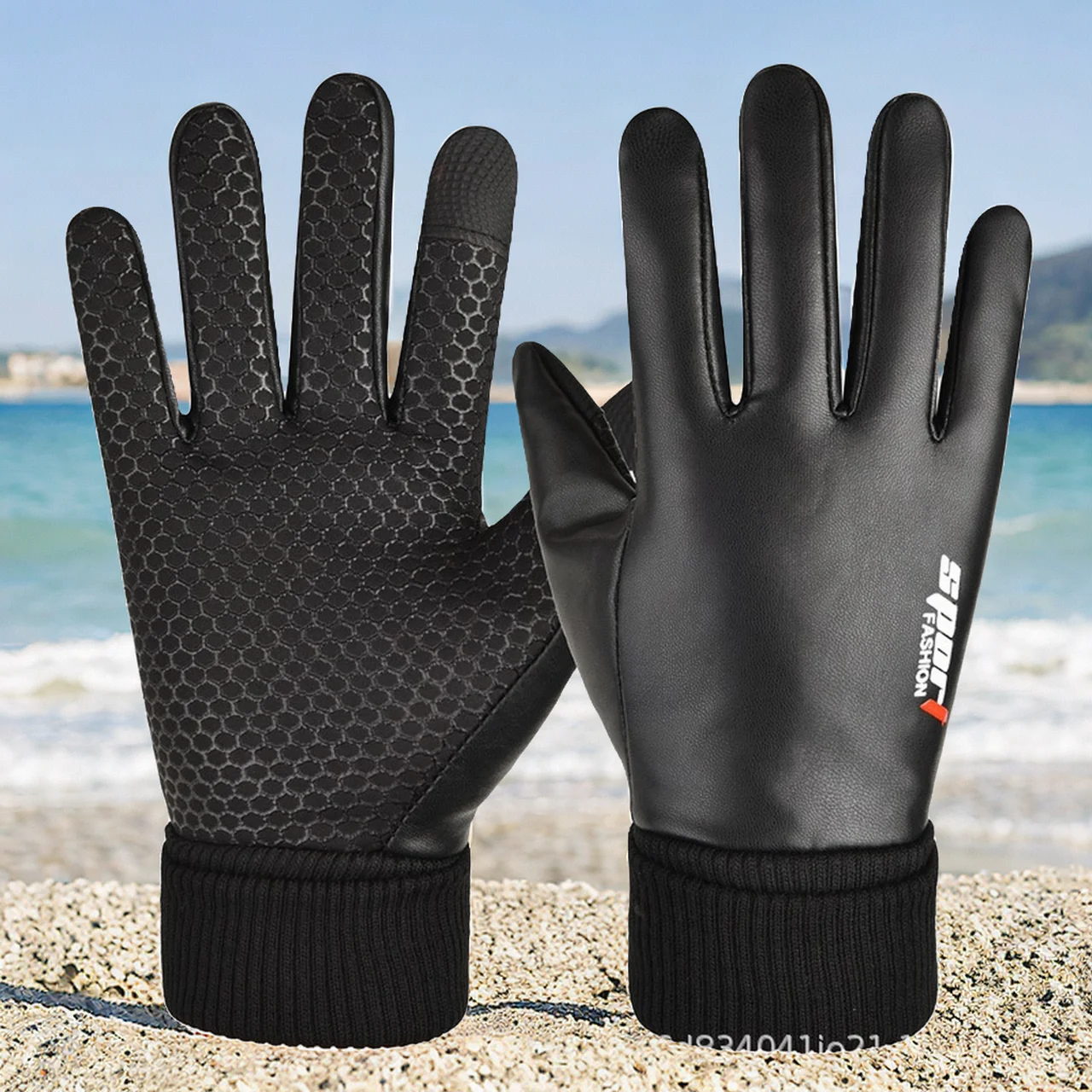 

Anti-Slip Full Mountain Road Half Breathable Mesh Bike Cycling Windproof Finger Biking Waterproof Gloves Finger Touchscreen