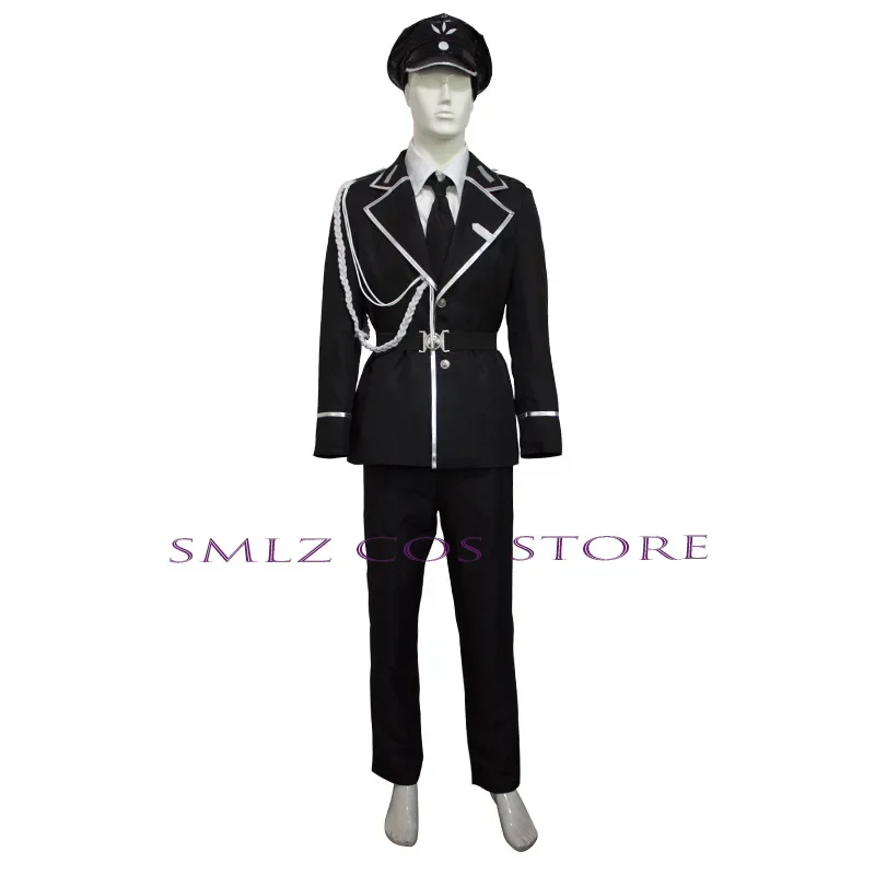 Anime Sweet Punishment Cospaly Prison Warden Costume Police Uniform Coat Pants Hat Wig Suit Halloween Partry Outfit for Men