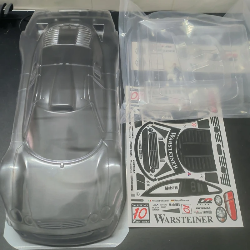 TC198 1/10 Benz CLK GTR jasne nadwozie, 190mm x 257mm RC Drift Tamiya podwozie TT01 TT02