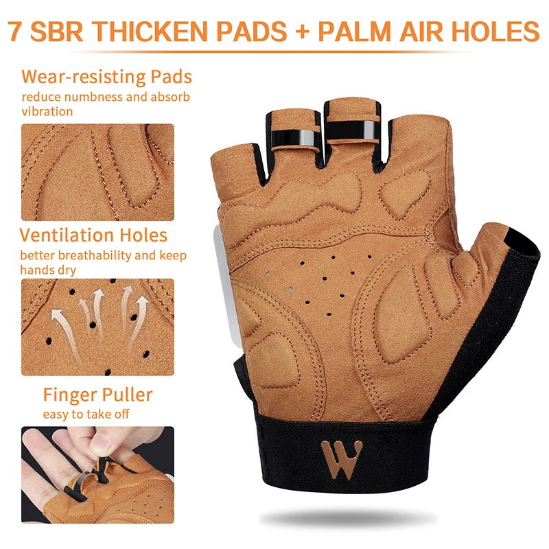 WEST BIKING MTB Cycling Fingerless Gloves Shockproof Breathable Road Bike Gloves Half Finger Men Women Outdoor Sports Gloves
