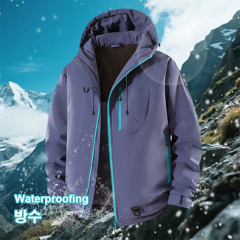 

New Outdoors Men's Hiking Jackets Winter Windproof and Waterproof Couple Jacket Thickened Insulated Costs for Mountaineering