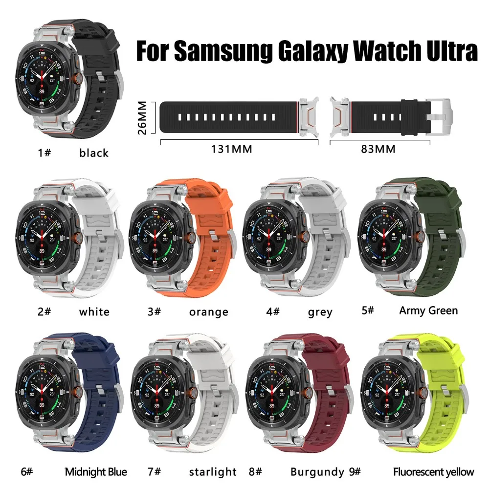 Bracelet en silicone souple pour Samsung Galaxy Watch 7 Ultra, bracelet en métal, ajustement rapide, 47mm