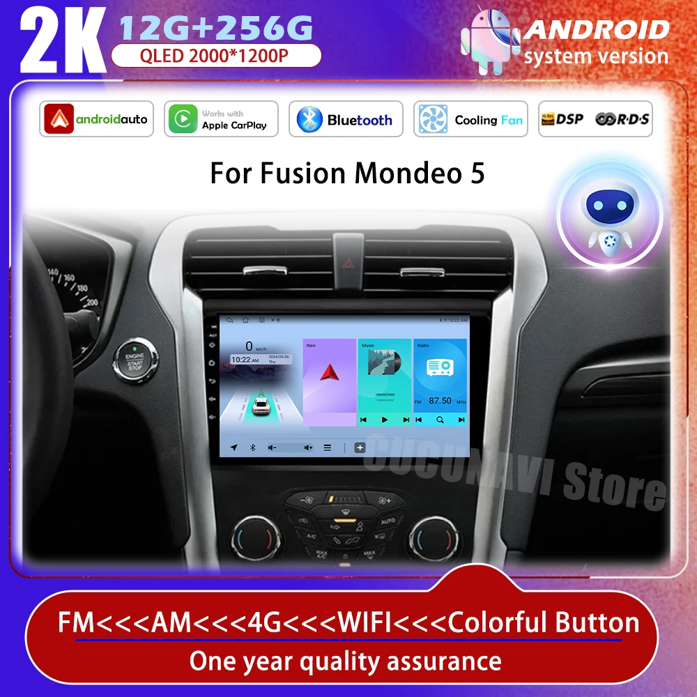 

Android 14 Radio Player For Ford Mondeo 5 Fusion 2012 - 2014 GPS Navigation Dash Cam Touch Screen Stereo HeadUnit No 2din DVD