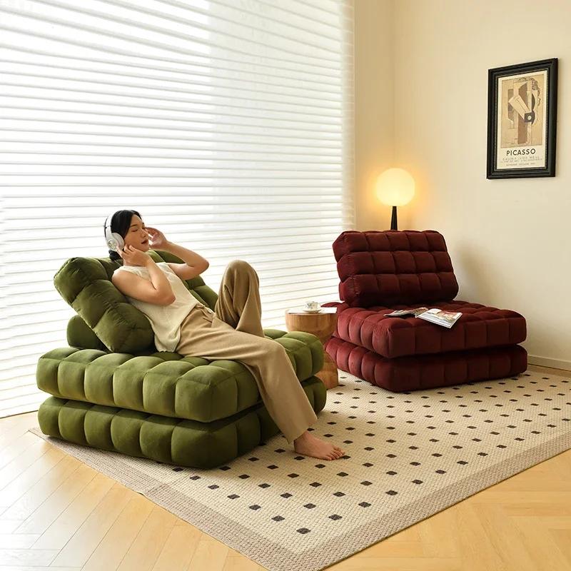Tatami Lazy Sofa Bed Tofu Block Chair Convertible Floor Couch for Living Room Bedroom Apartment Office Lounge Furniture