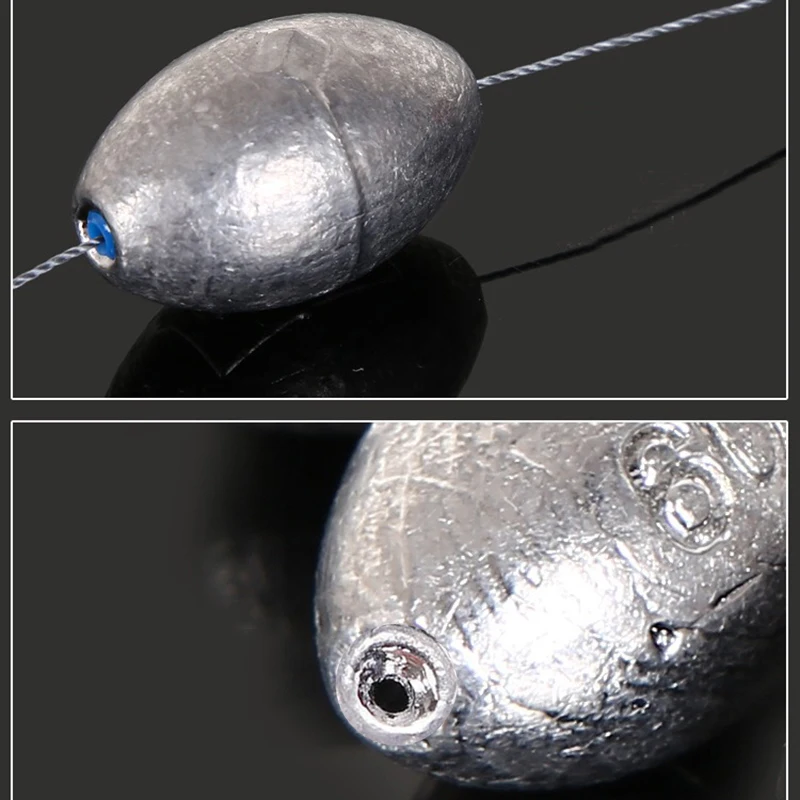 Olive Shape Pesca Peso Sinker, Rig Sinkers, Pesos Pesca, Split Shot Sink, Pesca Tackle Ferramenta Acessório, 2g-30g, 5Pcs