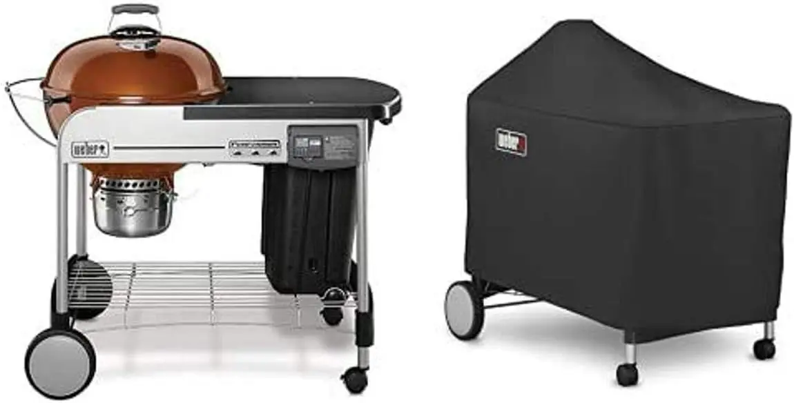 Weber Performer Deluxe griglia a carbone, 22 pollici, sistema di accensione a Gas Touch-N-Go, rame