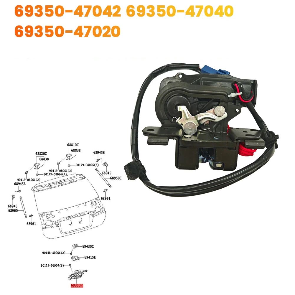 Tailgate Door Lock Actuator 69350-47042 for Toyota Prius 2010-2015 Liftgate Trunk Hatch Latch 69350-47040 69350-47020 - Image 2