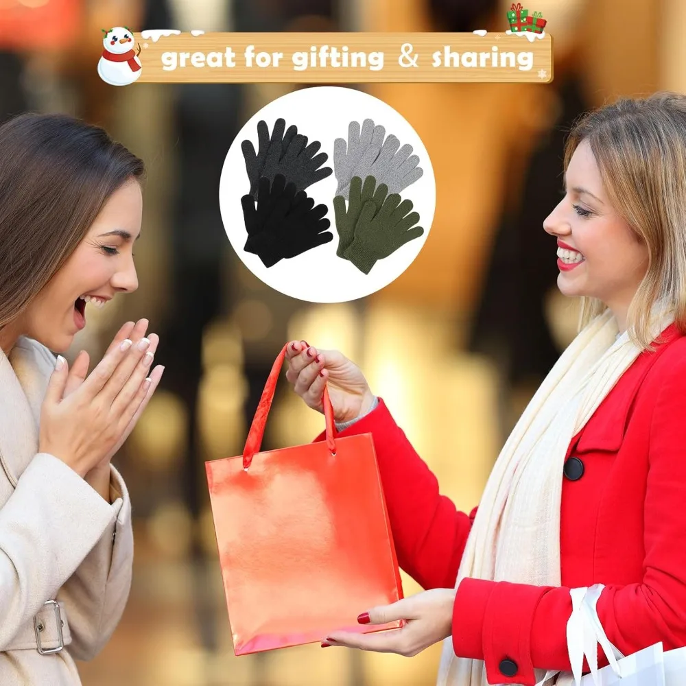 قفازات دافئة قابلة للتمدد للجنسين - قفازات جري شتوية بأزواج كبيرة، مثالية للرجال والنساء