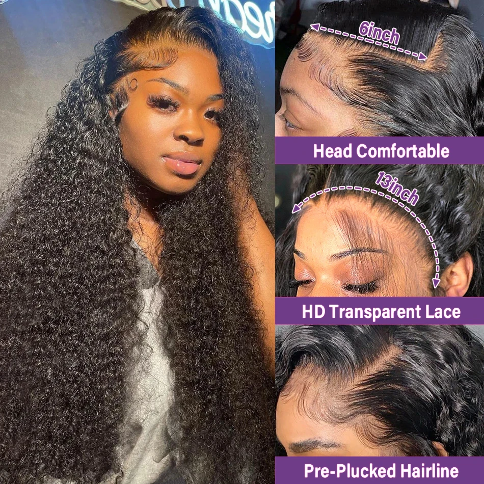 13x6 Water Wave Ready to Wear Human Hair Wigs 13x4 Loose Deep Wave Full Lace Frontal Wig Curly 4x4 Closure Front Wig For Women