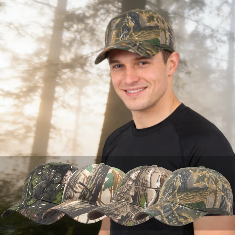 

Jungle Camo Baseball Cap Outdoor Fishing Hiking Hunting Sports Caps Sunscreen Camouflage Duck Tongue Hat with Curved Brim