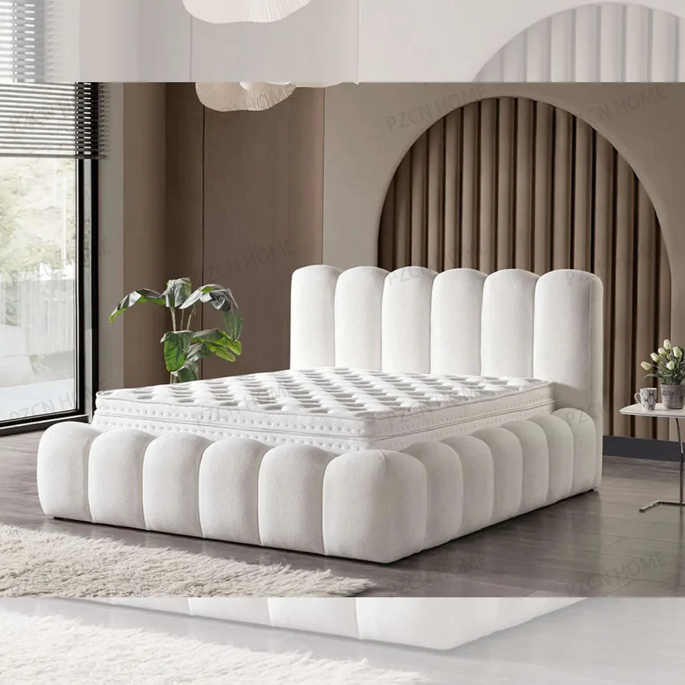 

# Italian Queen Bed Frame Bedroom Furniture Set Luxury King Size Bed Modern Velvet Fabric Hotel Upholstered Beds With Storage