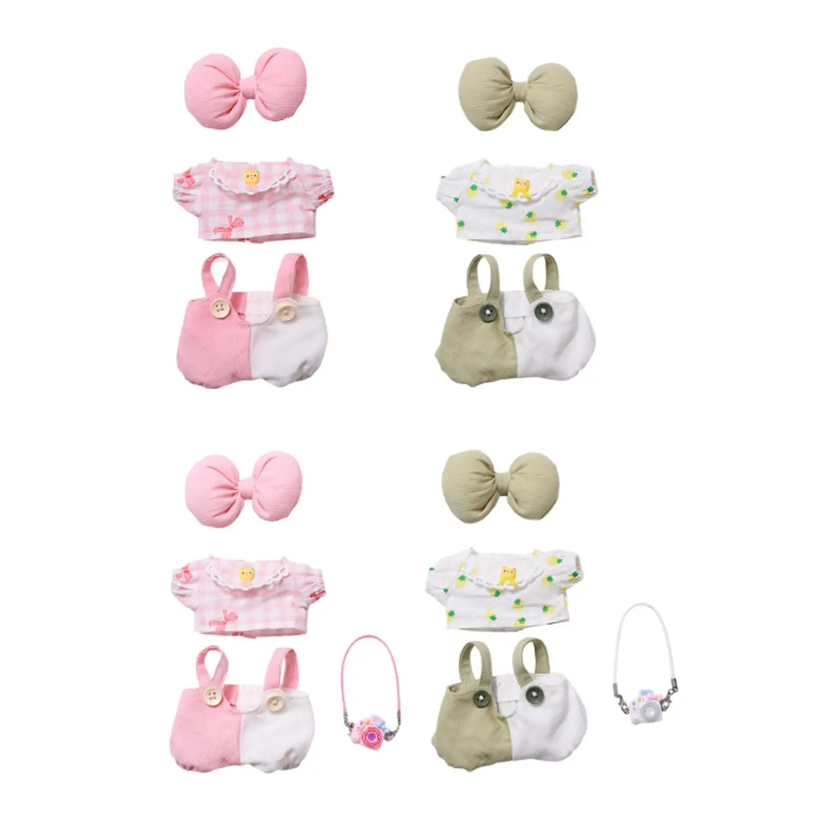 Plüsch-Puppenkleidung, lebendig, bezauberndes Geburtstagsgeschenk, zum Anziehen, Cartoon, niedliche Schleife, Dekoration, Requisiten, Kleidung, Geschenk für kleine Mädchen