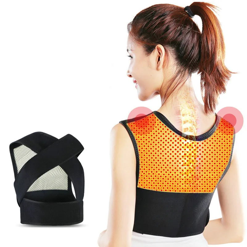 Tourmaline Self-Heating Shoulder Support Magnetic Therapy Waist Back Posture Corrector Spine Lumbar Brace Belt Strap Pain Relief