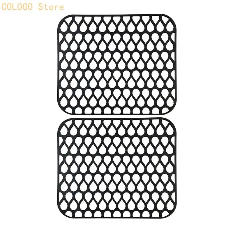Pair Of hard Rubber Sink Mats Safe Compound Secure For Homes D0LD