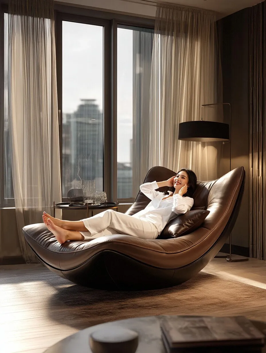 

Italian minimalist designer casual lazy sofa chair, Nordic modern simple living room bedroom balcony reclining chair