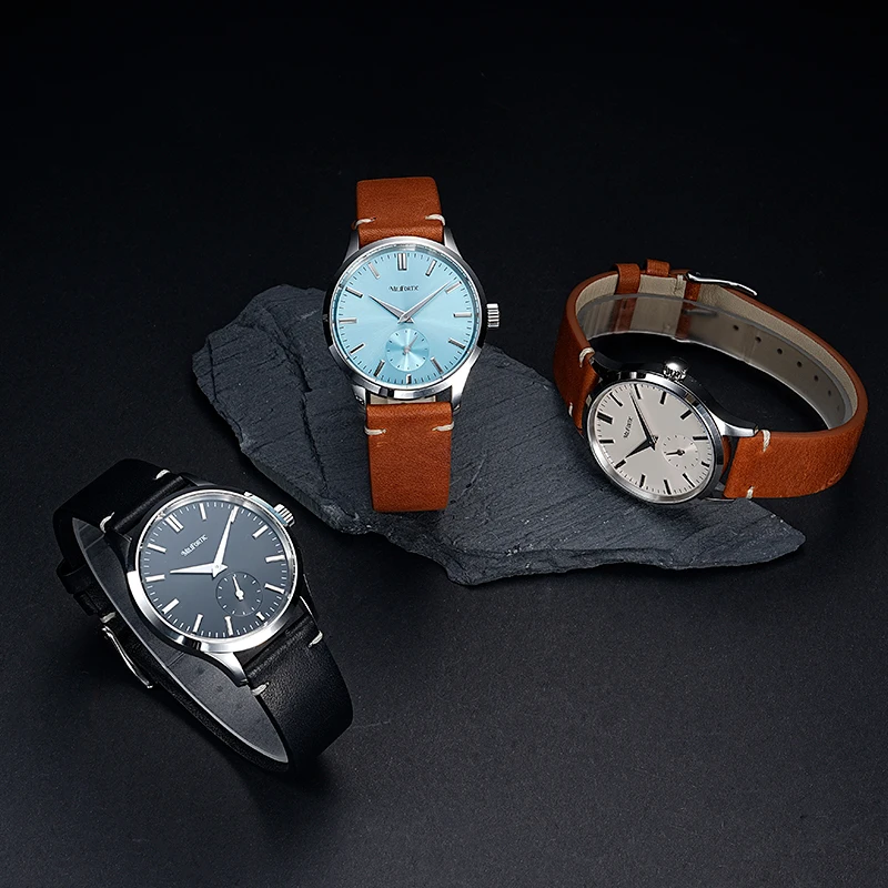 Milifortic Slim Small Second Quartz Watch Man S116 10ATM Sapphire Stainless Steel Case Elegant Style Leather Fashion Wristwatch