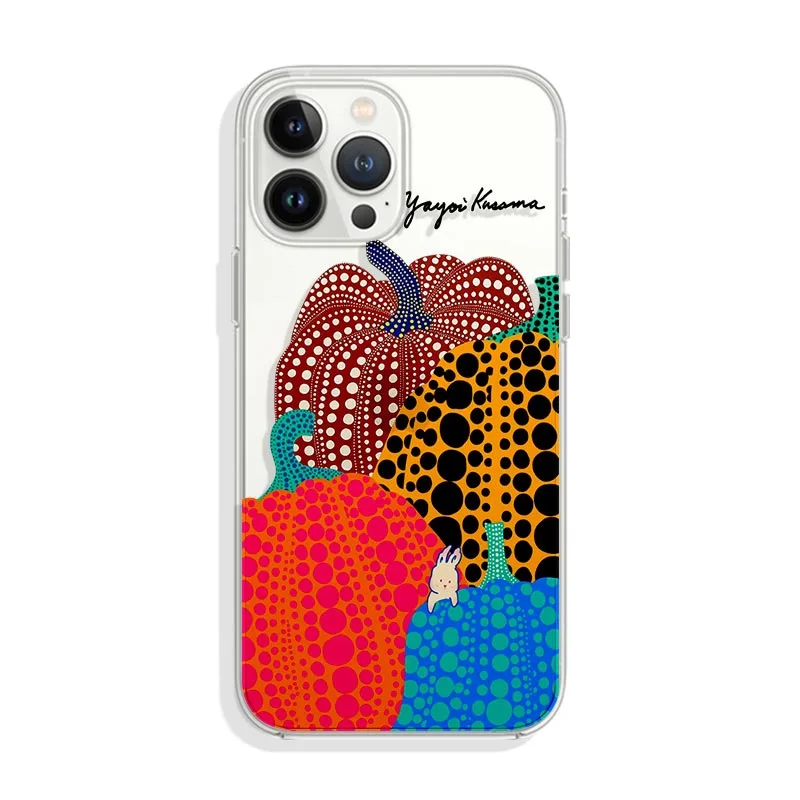 Colorful Line Pumpkin Polka Dot Matte Phone Case For iPhone 18 16 15 14 13 12 11 Pro Max Plus 17 13Mini Transparent Cover Funda