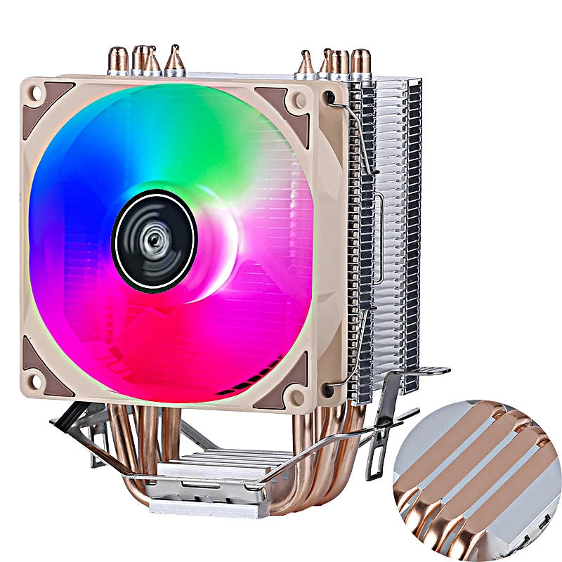 Ventilador de refrigeración de CPU, enfriador eficiente de 4 tubos de calor, radiador de PC refrigerado por aire, adecuado para instalar LGA2011 2066x79x99 2099 e5 e3 AMD