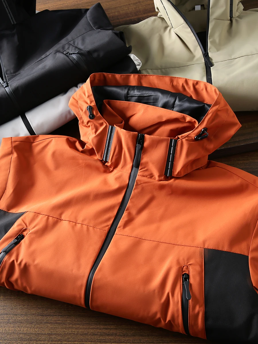 

Мужская уличная куртка 3D-кроя с флисовой подкладкой, ветрозащитная, водонепроницаемая, весна-осень, с контрастными цветовыми блоками, молодежный модный дизайн