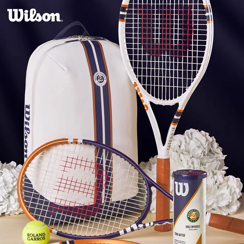 Wilson 2023 Roland Garros Super Tournament Masters Tennis Racket Bag White RG Leather 2 Pack Racquet Backpack Adult