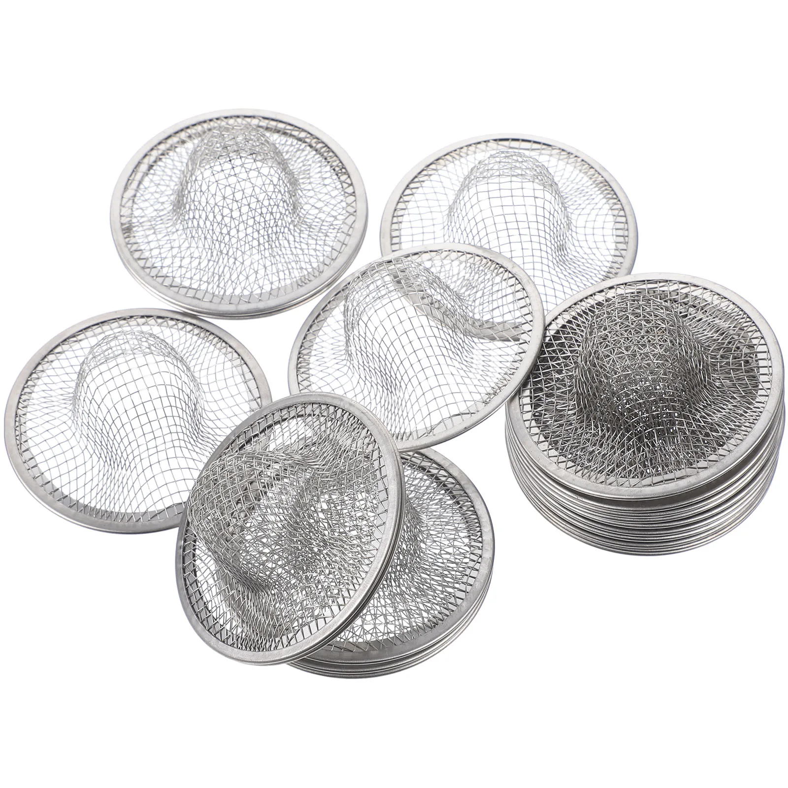 

20 Pcs 12 Inch Stainless Steel Strainer Mesh Basket Stainless Steel Kitchen Sink Strainers Drain Filter Silver Kitchen Sink
