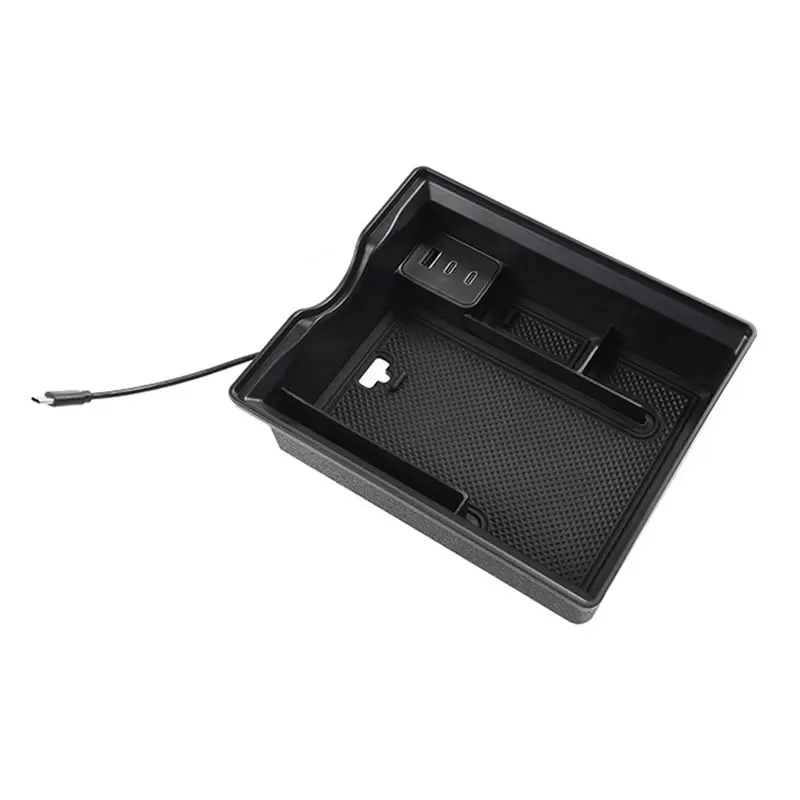 

Plain For Tesla Model 3 Model Y 2021 2022 Car Central Storage Box With USB Type-C Port Design Armrest Center Console Box