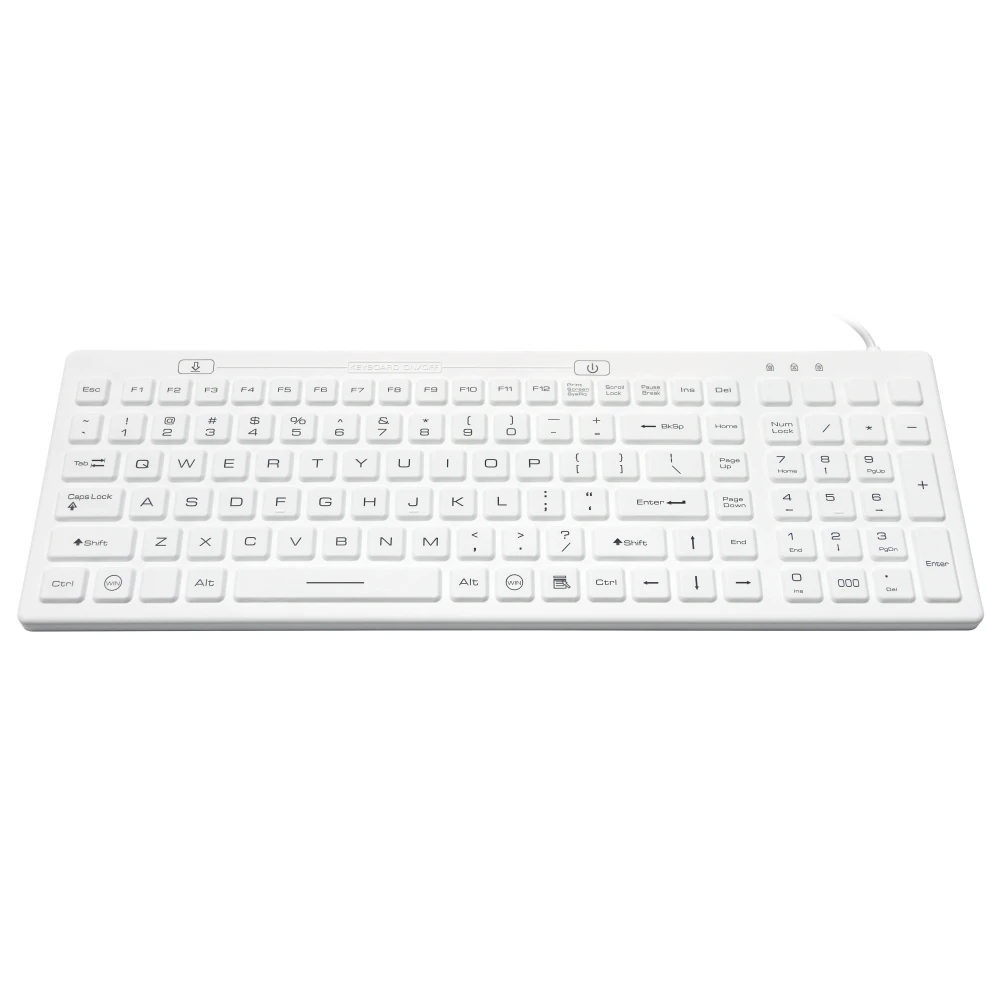 

IP68 Waterproof Dustproof Wired Medical Silicone Keyboard Full Size backlight keyboard With Num Pad