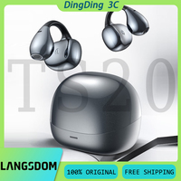 Langsdom TS20 Bluetooth Earphones With Mic Noise Reduction Panoramic Sound Long Battery Life Ear Clip Open Music Headset Custom
