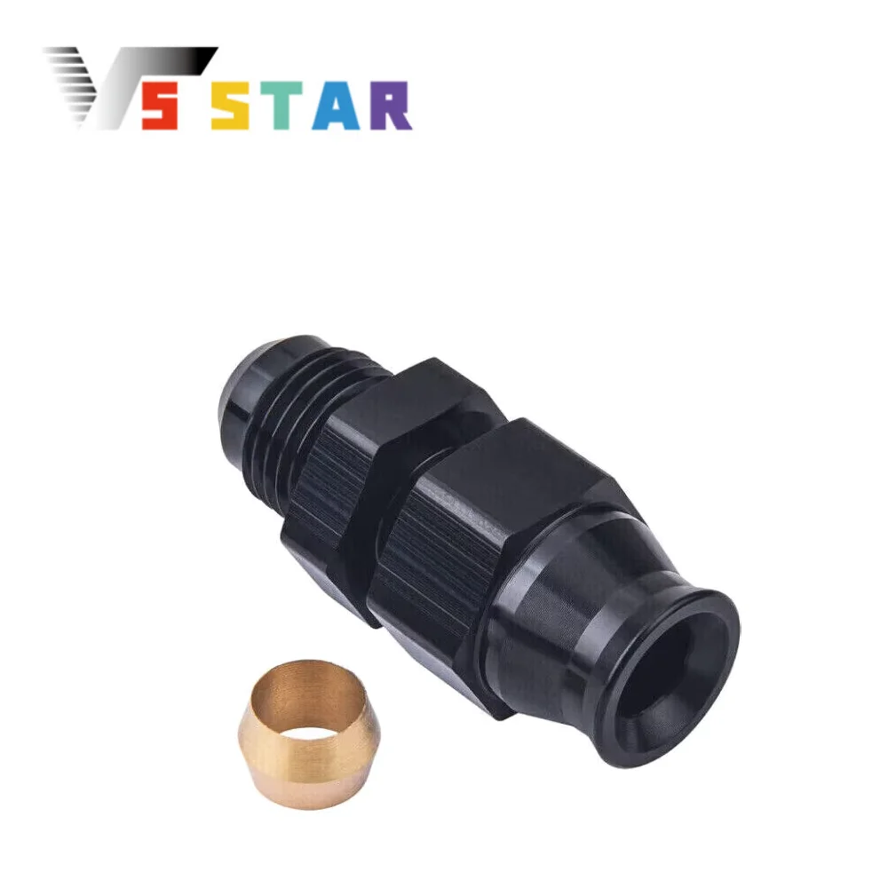 

1pcs 4pcs High Quality AN6 Male to 5/16" Aluminum Alloy Straight Hardline Compression Fitting Adapter Black TF-1111