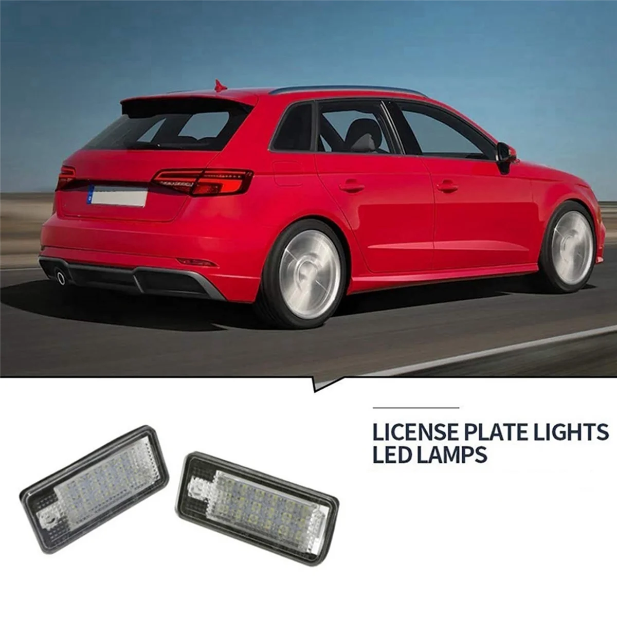 2X Car LED License Number Plate Light Lamp White for A3 S3 8P A4 B6 B7 A5 A6 4F A8 S8 C6 Cabriolet