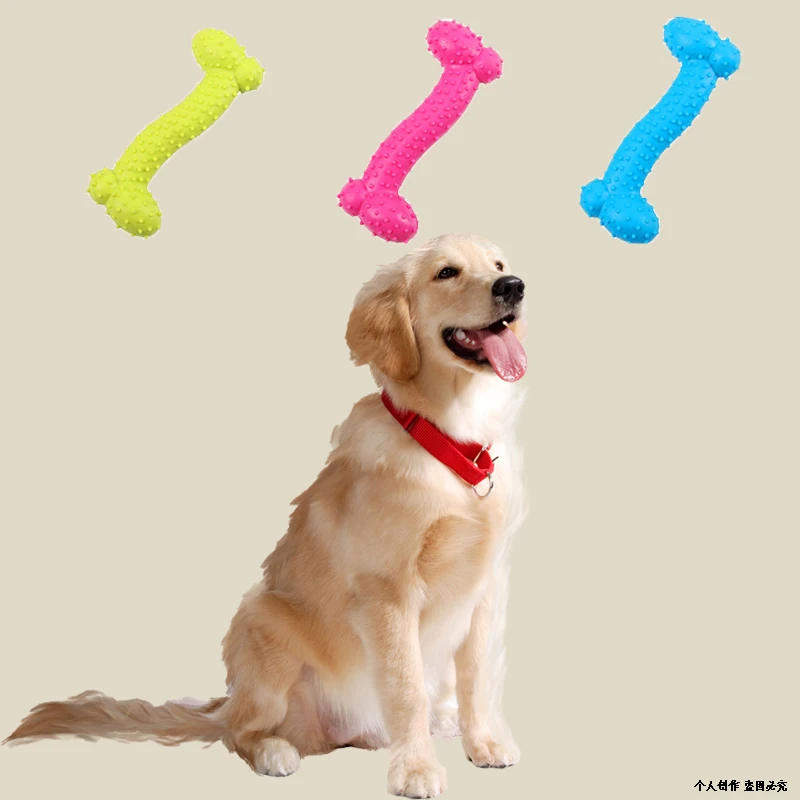 1PC Pet Dog Puppy Bone Shape TPR Tooth Cleaning Toy Molar Bite Chewing Training Dog Toys