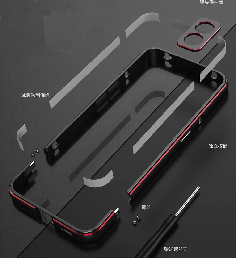 Bumper Phone Case For Nothing Phone 2 Metal Aluminum Frame Nothing Phone 1 Case Metal Lens Protective Film