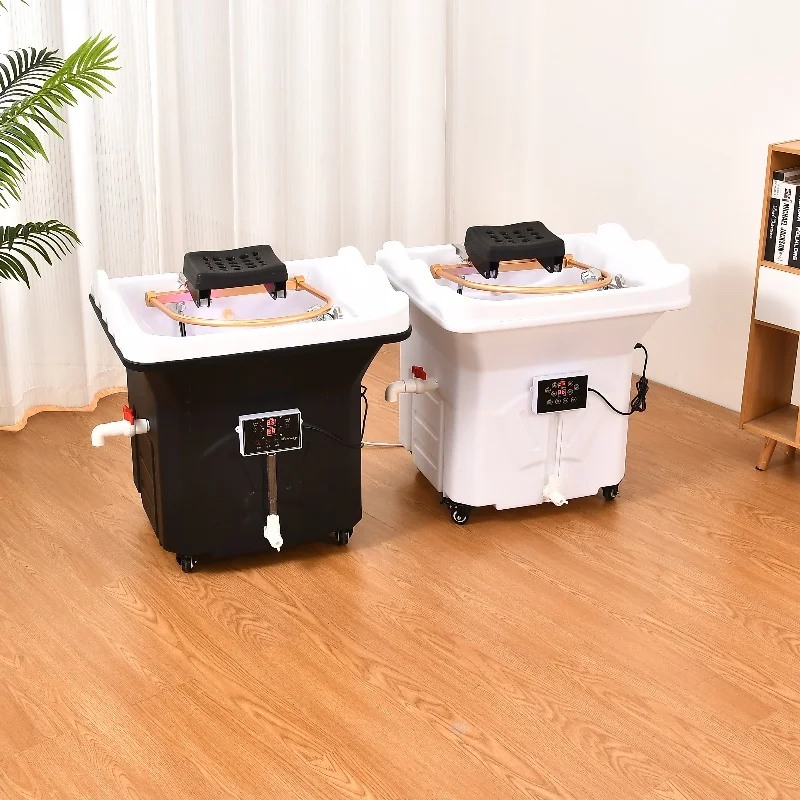 

Modern Portable Mobile Shampoo Basin for Hair & Beauty Salons Easy to Move Head Massage Shampoo Chair for Barber Shops