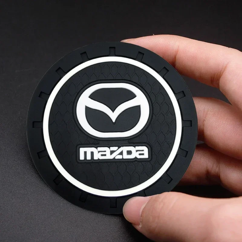 For Mazda 3 5 CX-3 CX-4 CX-5 CX-7 CX-9 Axela 6 RX8 7 MX3 MX5 Car Anti Slip Coaster Anti-noise Water Cup Pad Cushion Car Styling