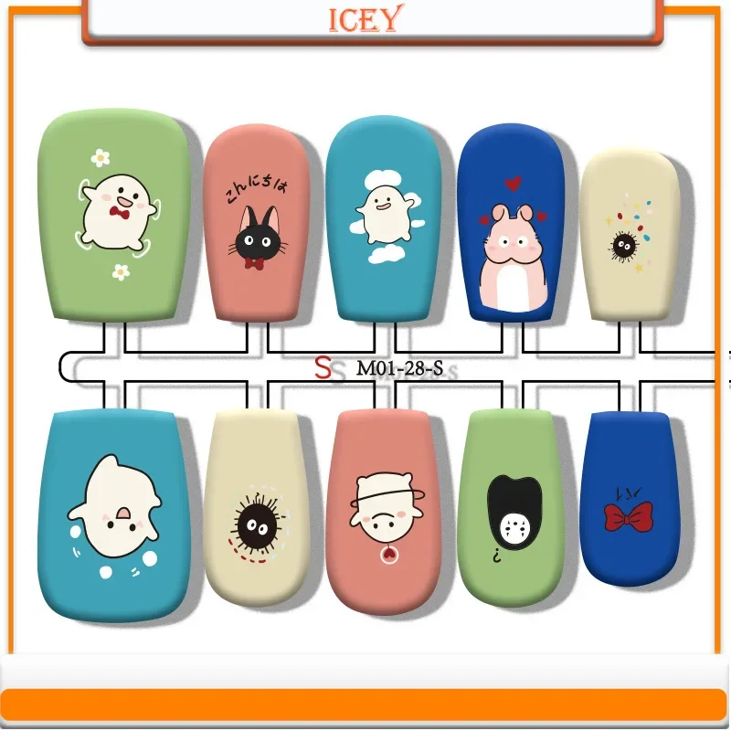 

Icey Beauty 30pcs Press on Nails Wearing Armor Finished Cartoon Prefabricated Armor Divided Into Codes and Patches