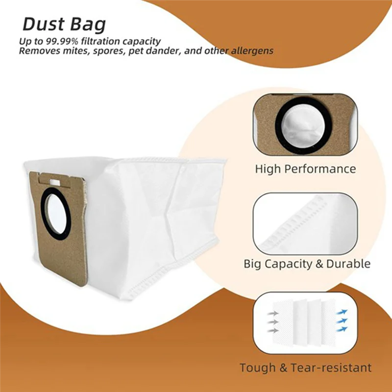 MENGAPA-Aksesori untuk Xiaomi Mijia Omni B116 /B101CN Filter Sikat Sisi Utama Kantong Debu Pel Dreame L10s Ultra/L10 Bagian Ultra