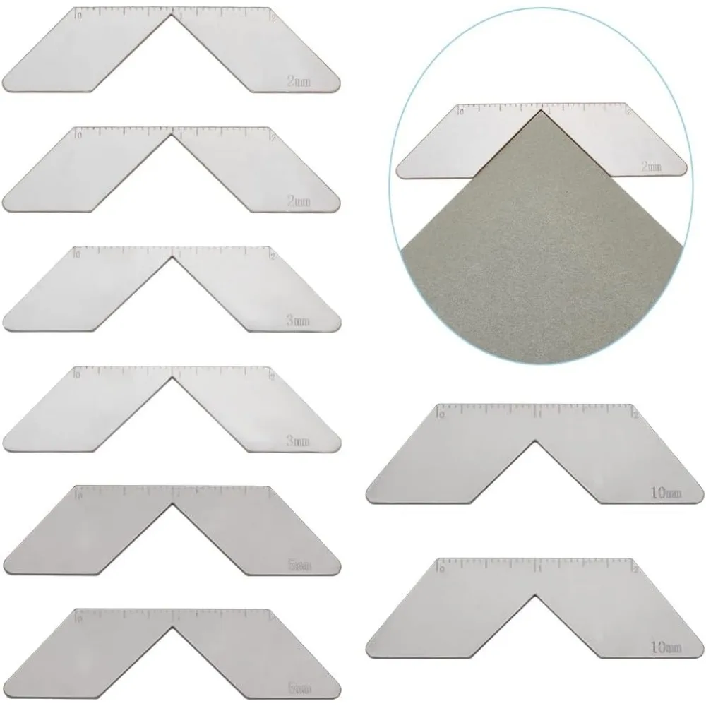 8Pcs Buchbinden Ecke Gehrung Werkzeug 2/3/5/10mm Edelstahl Buch Bindung Ecke schneiden Werkzeug Buchbinden Ecke Schneiden Jig