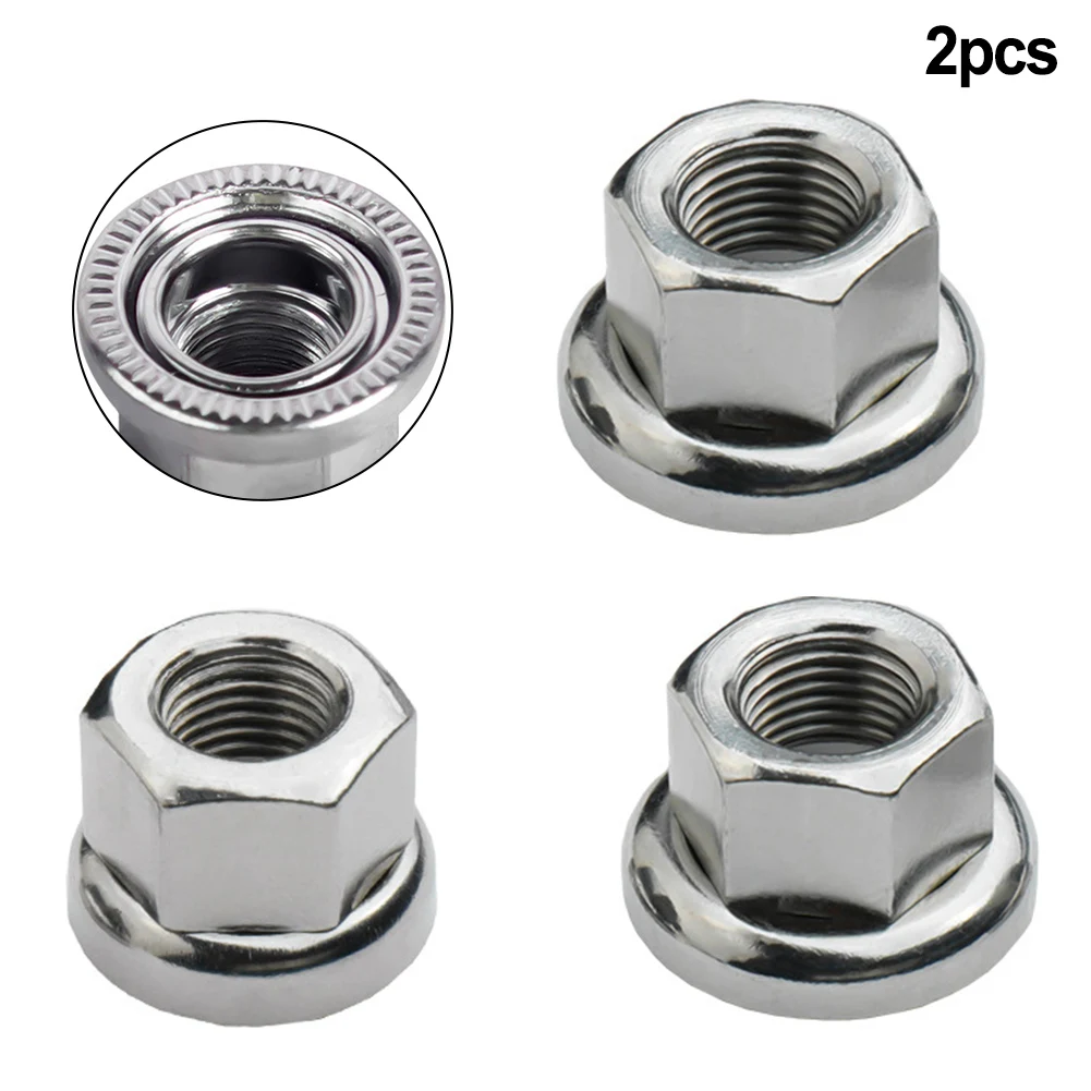 2PCS Bikes Crew Nut Bicycle Screw M9 M10 3/8 Screw Nut For MTB Bikes Hubs Series Motors Hub Dark Silver Bicycle Parts