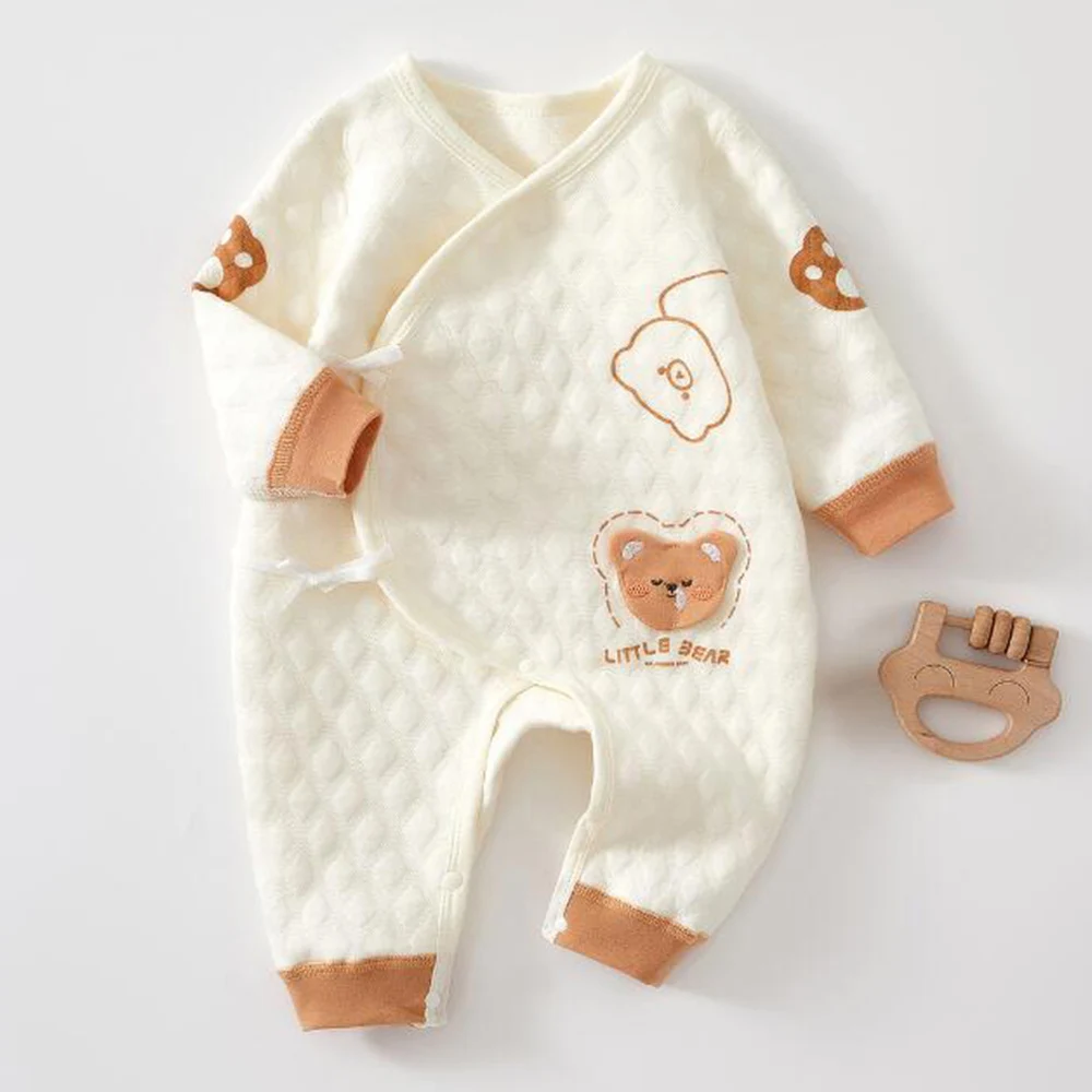 Unisex Newborn Clothes Autumn Winter Long Sleeve Baby Boy Jumpsuit 0-6 Months Hospital Baby Rompers For Girls