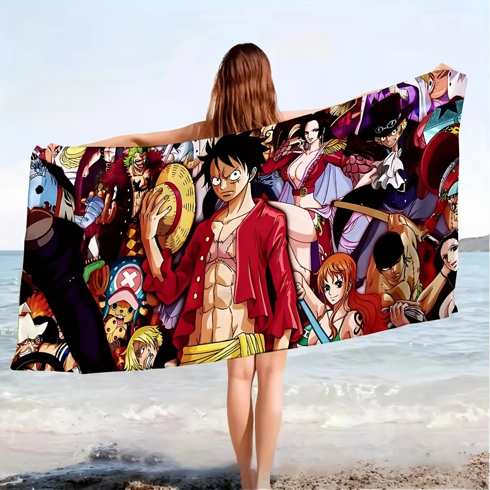

Пляжное полотенце One Piece Monkey D. Luffy, красочные банные полотенца, быстросохнущие, не впитывающие песок, для пляжа, йоги, спа, спортзала, бассейна