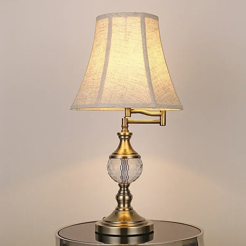 European-American Crystal Desk Lamp Multifunctional Study Room Desk Modern Lamp