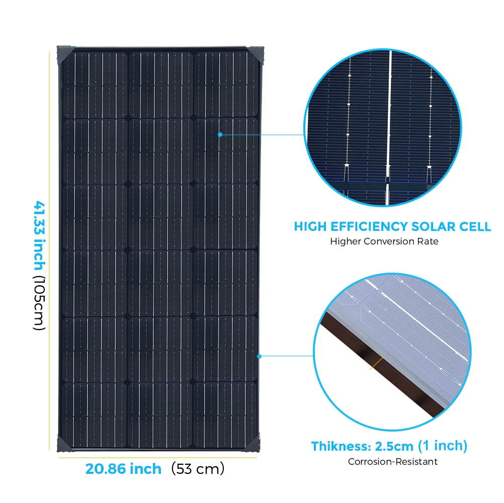 Imagem -03 - Painéis Solares 1000w 100w 200w 400w 12v Painel Solar Monocristalino Módulo de Célula Solar para rv Casa Carregamento Farm Trailer Camping Viagem Varanda Carro Cerca 100 Watt 12v