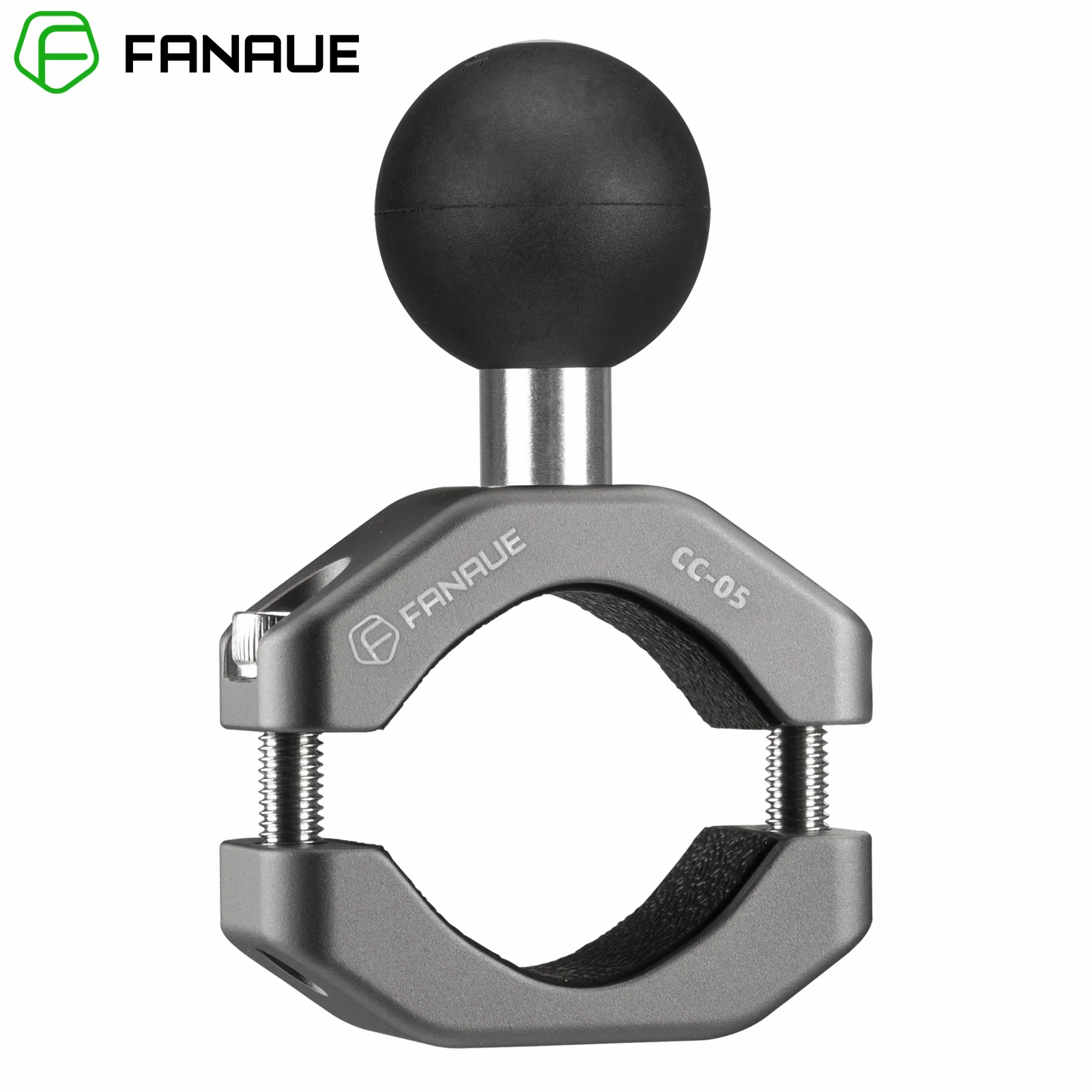 FANAUE Motocyklowy uchwyt na lusterko wsteczne na kierownicę Adapter zacisku Podstawa z 1-calową kulką Pasuje do mocowania RAM od 0,4" do 1,14"