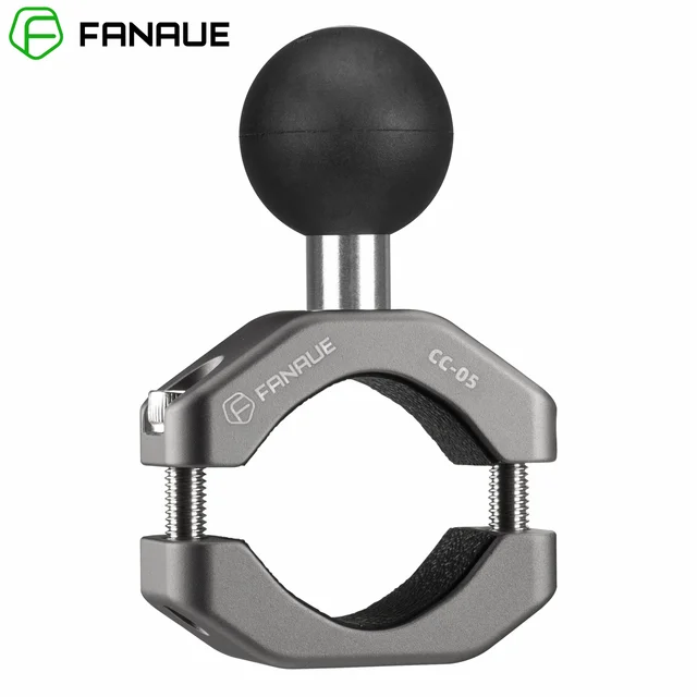 FANAUE Motocyklowy uchwyt na lusterko wsteczne na kierownicę Adapter zacisku Podstawa z 1-calową kulką Pasuje do mocowania RAM od 0,4" do 1,14"